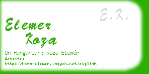 elemer koza business card